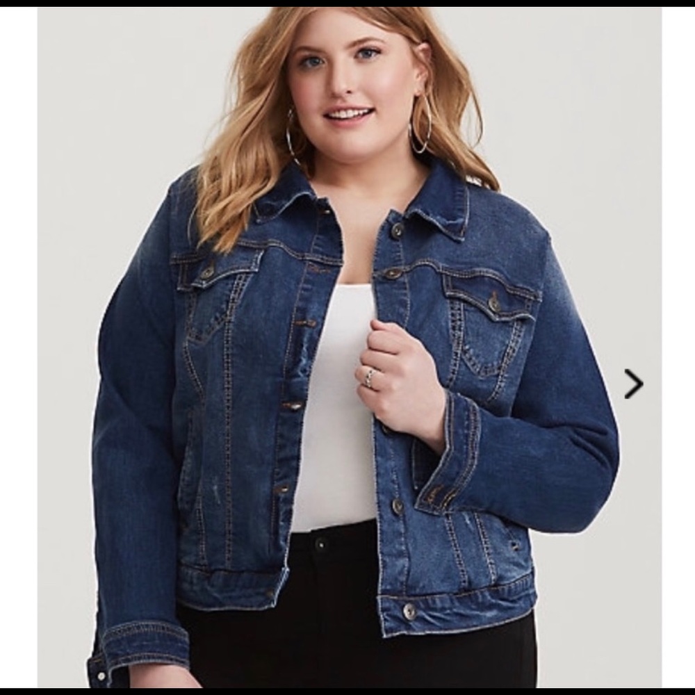 Torrid Distressed Denim Jean Jacket